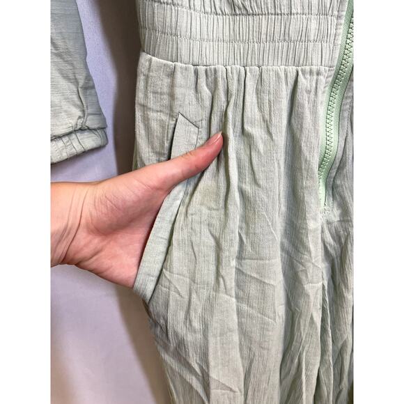 PARADISED Kelsey Track Suit Sporty Zip Jumpsuit Color Block Green Size L $450 - Picture 4 of 13